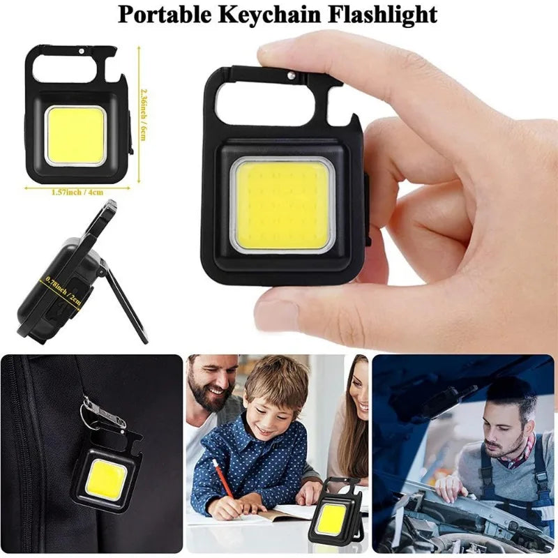 Portable COB Keychain Flashlight | Rechargeable LED Work Light detail view