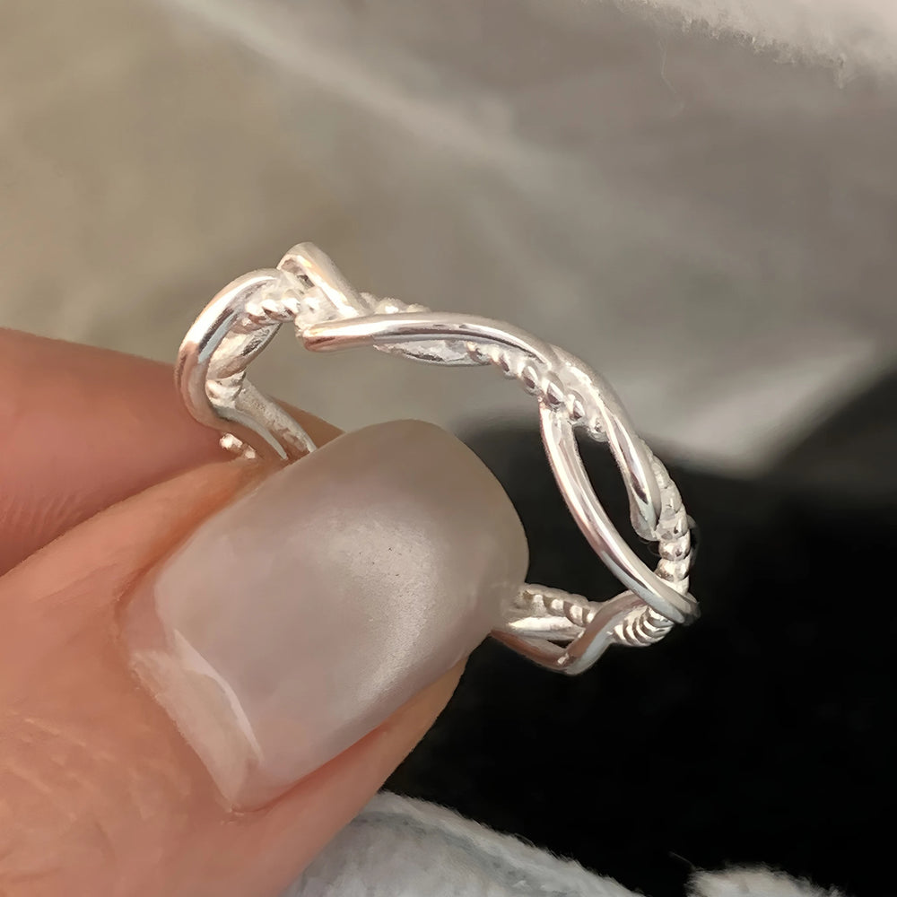 VENTFILLE 925 Sterling Silve Flower Ring for Women Gift Hollow Out Design Retro Hip Hop detail view
