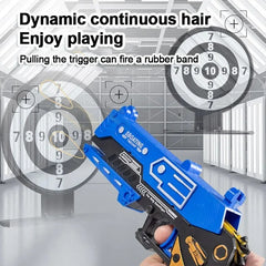 Continuous Fire Rubber Band Pistol | Foldable Toy Gun for Target Practice detail view