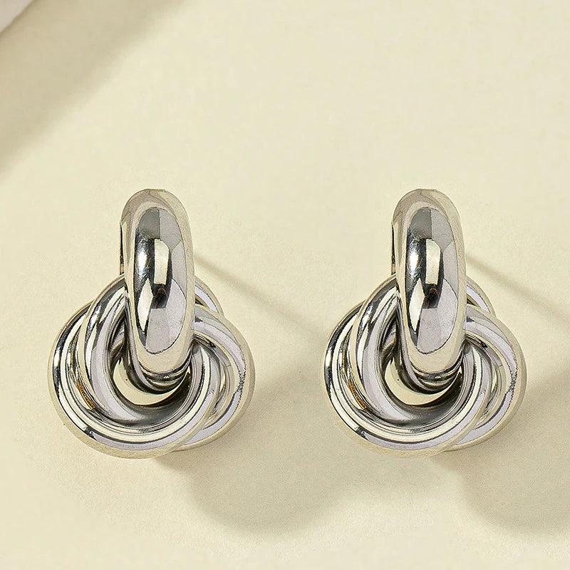 Obega Gold SIlver Color Knot Hoop Earring alternate view