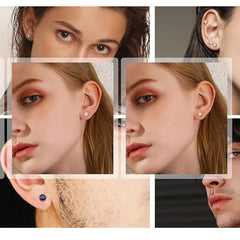 2pcs 20G Hypoallergenic Stud Earrings for Women Men, Stainless Steel Flatback Earring alternate view