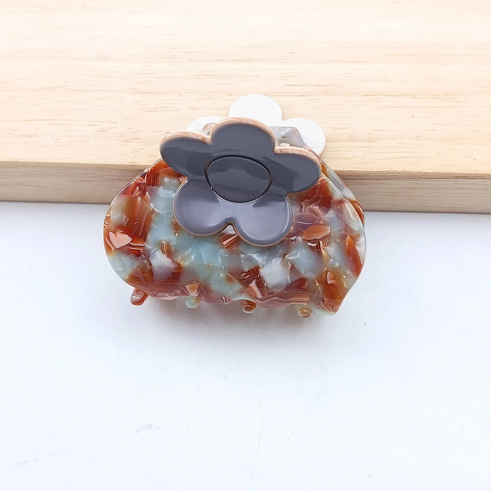 luxury Medium Acetate hair claw clip for women floral claw clip girl cute Leopard p additional angle