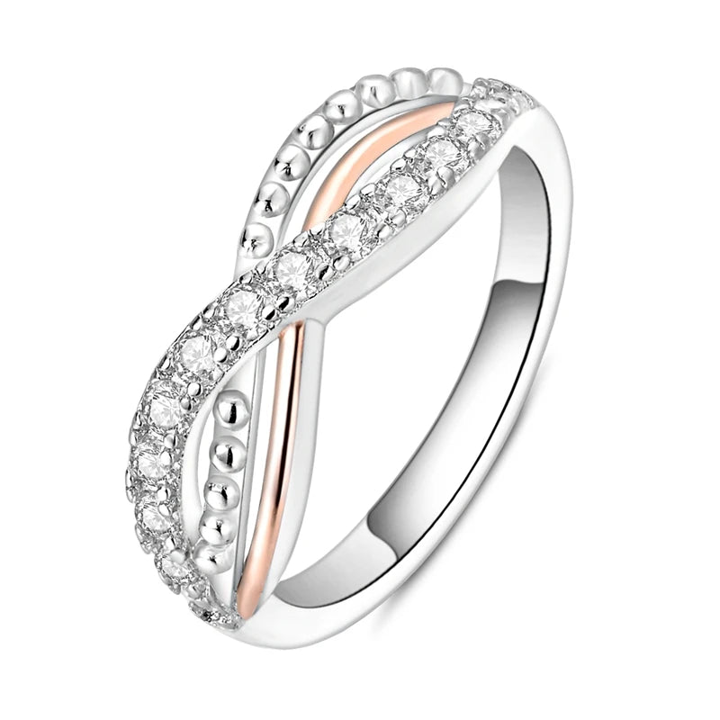 925 Sterling Silver Original Eternal Infinity Love For Mom Rose Gold Plated Heart Rin alternate view