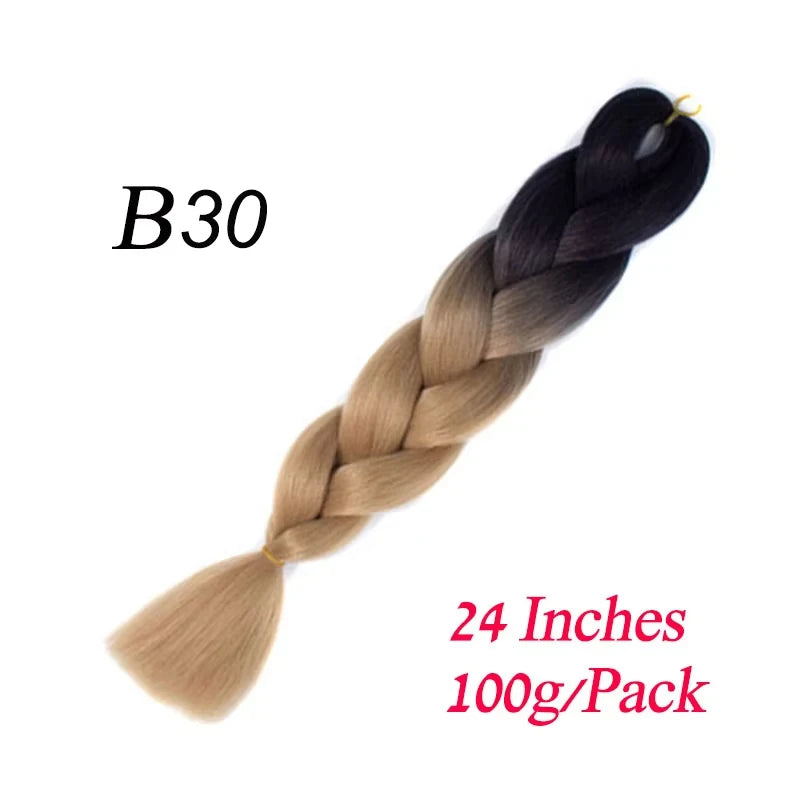 Lihui Pre Stretched Jumbo Braid Hair Extensions 24 inch | Kanekalon Synthetic Hair for African Braids