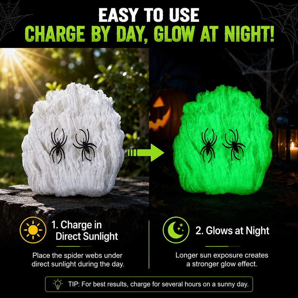 Glow In The Dark Spider Webs Halloween lifestyle view