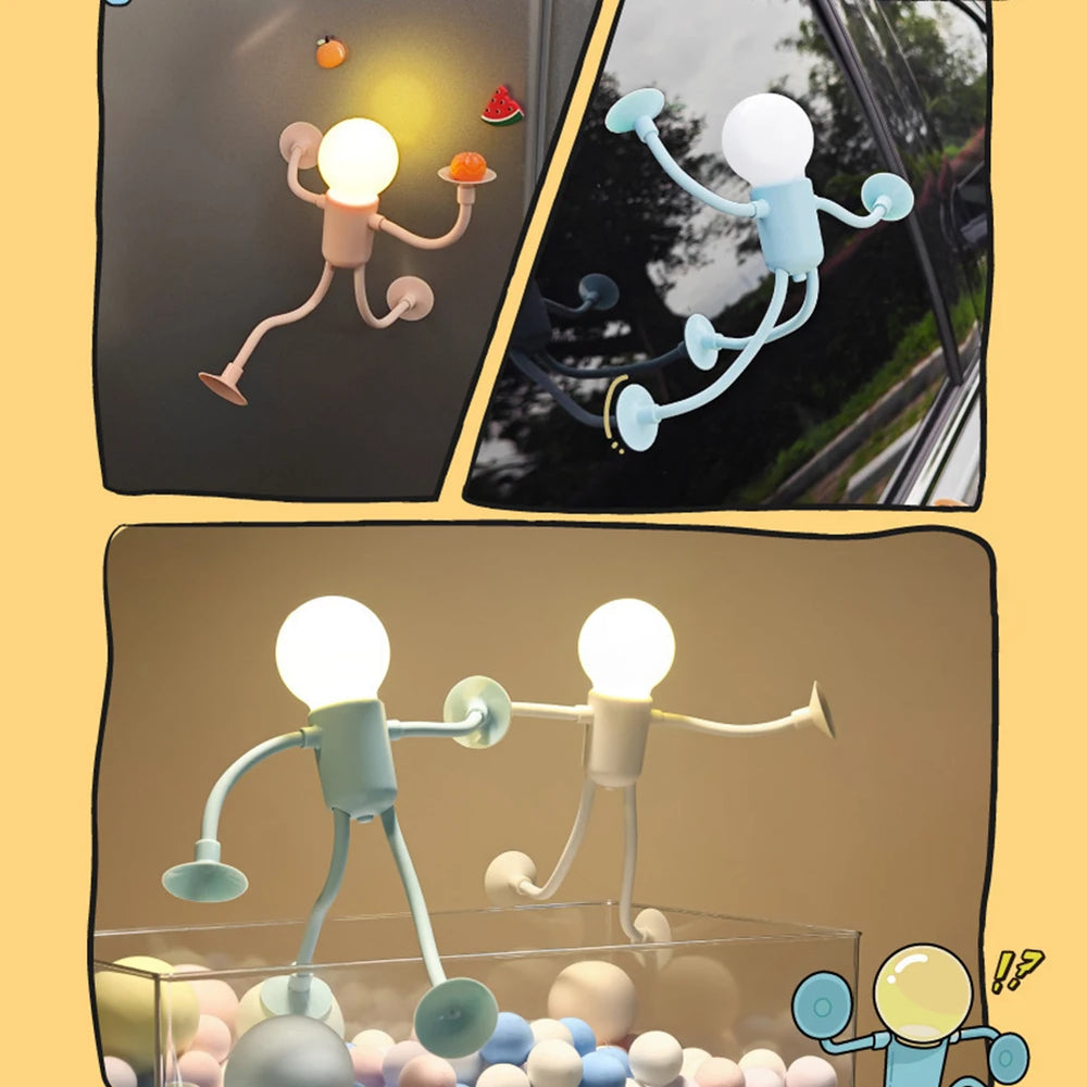 Cartoon Sportsman Night Light | Bendable Suction Cup Desk Lamp lifestyle view