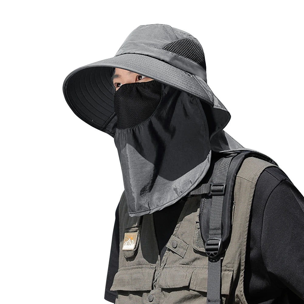 Summer Sun Hat with Neck Flap | UV Protection Outdoor Cap for Hiking Fishing lifestyle view