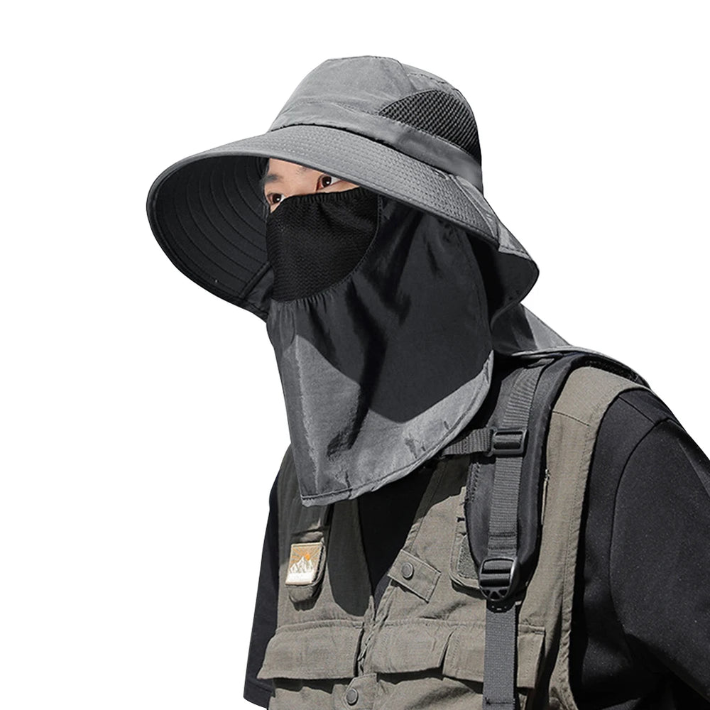Summer Sun Hat with Neck Flap | UV Protection Outdoor Cap for Hiking Fishing lifestyle view