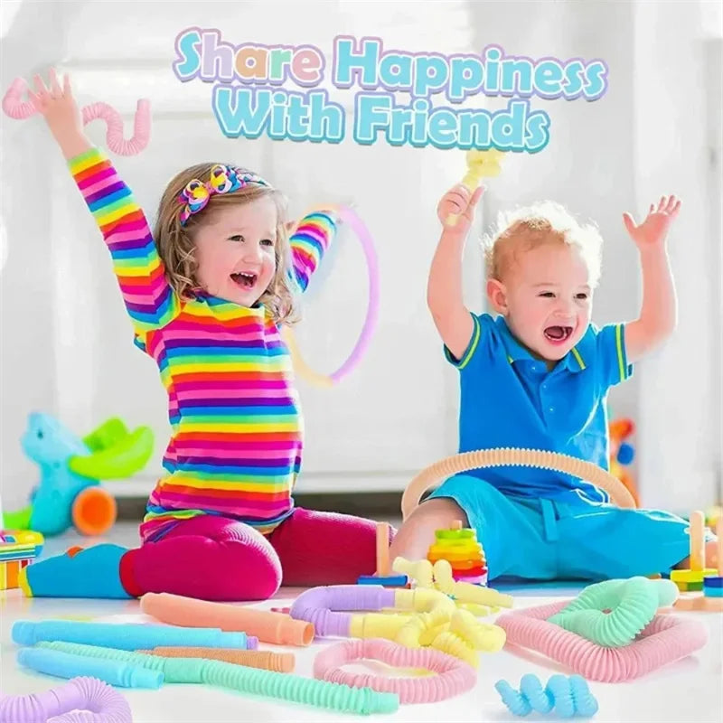 5/10 Pcs Pop Tubes Sensory Fidget Tubes with Autism Classroom Prizes Gifts Fidget T additional angle