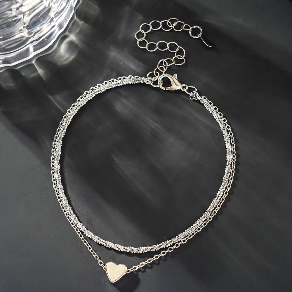 New 925 Sliver Plated CZ Anklet Bracelets for Women Girl Trendy Waterproof Zircon Char close-up view