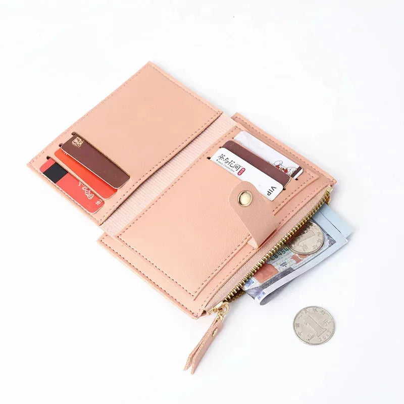 Ultra-Thin PU Leather Wallet for Women | Cute Simple Student Card Purse additional angle