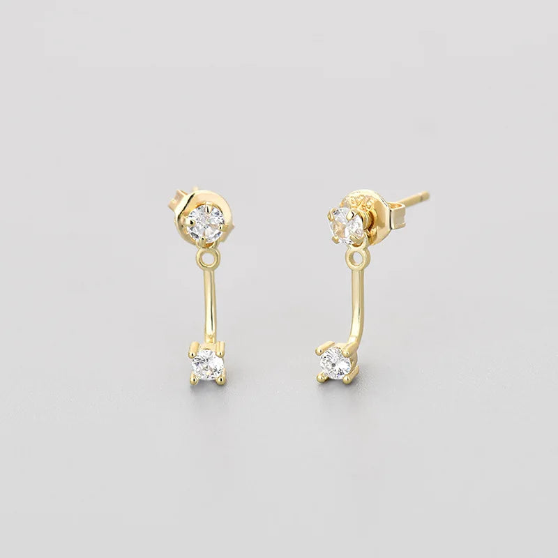2PCS Double Flower Stud Earring Womem Fashion Tragus Piercing Earring Cartilage Jewelr close-up view