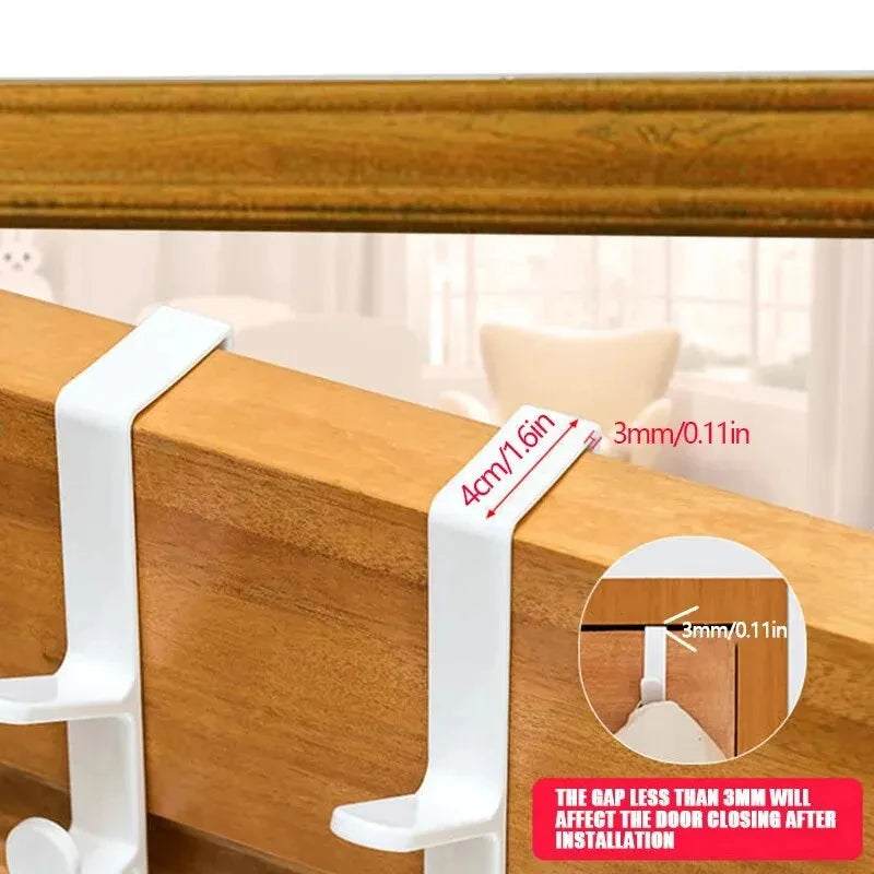 1pc Bedroom Door Hanger Clothes Hanging Rack Over The Door Plastic Home Storage Organ lifestyle view