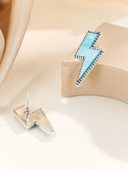 Fashionable women's two-color Lightning Earrings With Shiny Mirror Neon Acrylic Beach close-up view