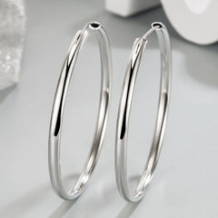 Andara 925 Sterling Silver 3MM Thick 3/4/5/6CM Hoops Earrings For Women Wedding Luxury Jewelry Acces
