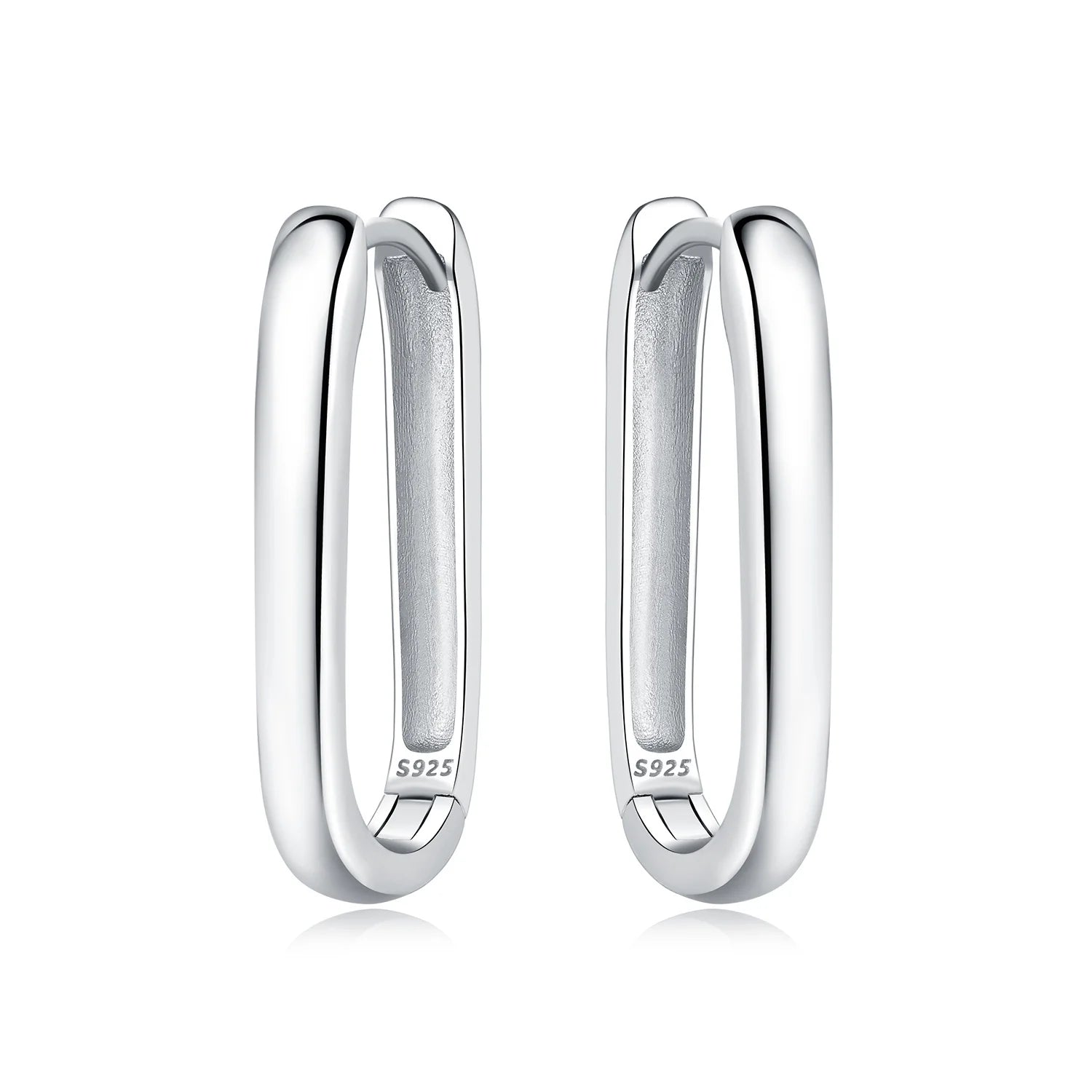 Orstarry S925 Sterling Silver Square Chain With Stone Inlaid Earrings Hoop Earrings Fo close-up view