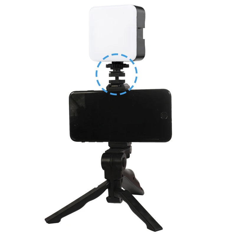 1/4 Hot Shoe Mount Phone Holder Dual Nut Cold Shoe Adapter Bracket For Double-Layer Ca close-up view
