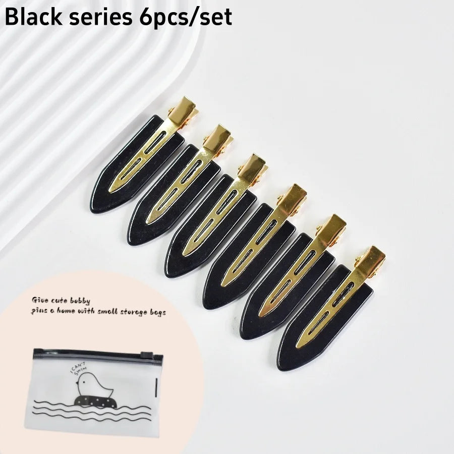 6PCS/SET Women's Multi-Colored Acrylic Non-Bending Hairpin Daily Makeup Face Wash Bang close-up view