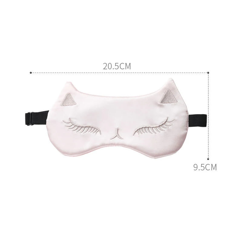 Cat Silk Sleep Eye Mask | Cute Light Blocking Eye Cover for Travel and Nap additional angle