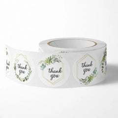 500 Pieces Round Floral Thank You Stickers | Self-Adhesive Gratitude Labels detail view