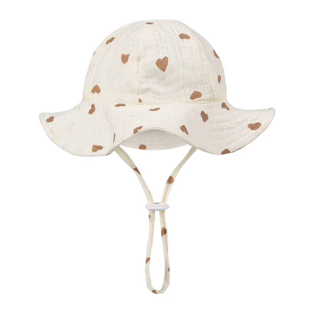 Baby Cotton Bucket Hat for Summer Sun Protection | Unisex Outdoor Panama Hat for Boys close-up view
