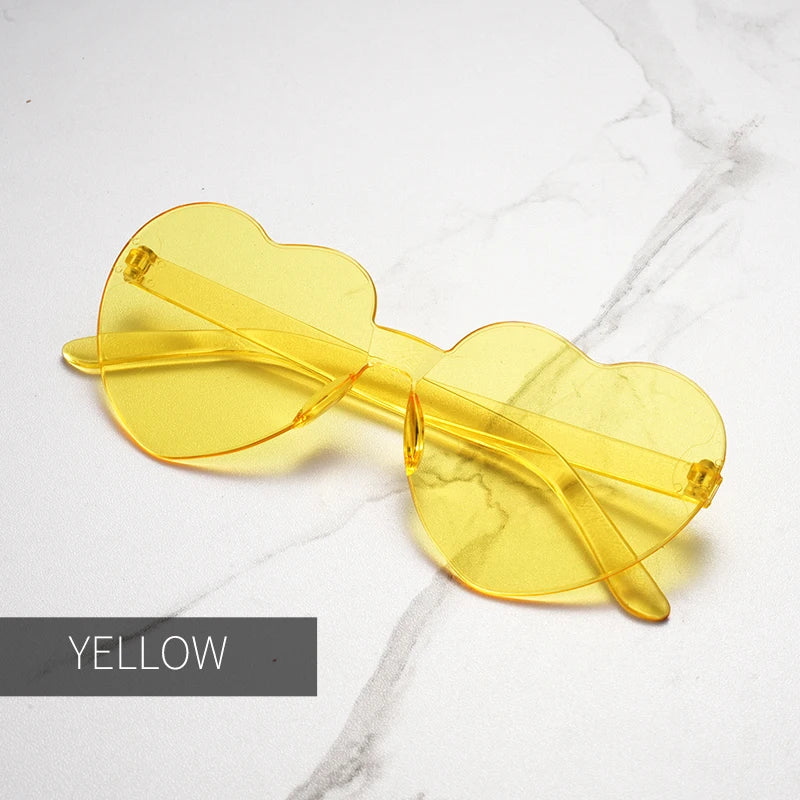 Color heart shape ocean personality Frameless Children's Sunglasses Candy Love Sungla detail view