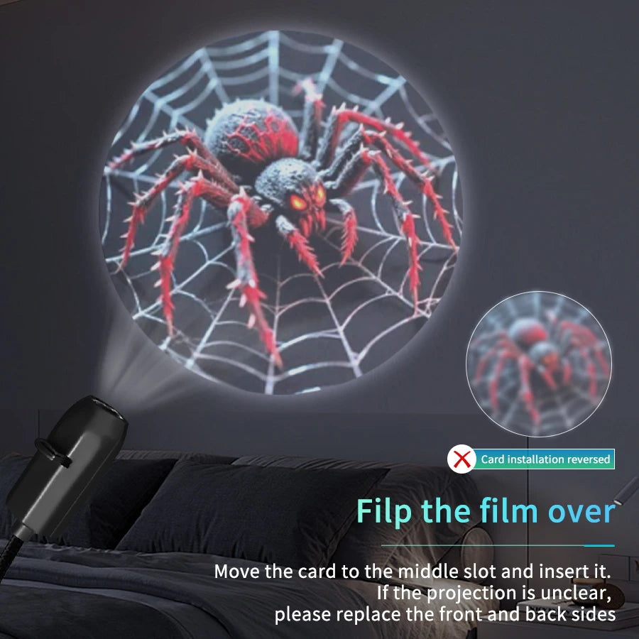 Halloween LED Projection Night Light | Pumpkin Moon Ceiling Lamp with USB additional angle