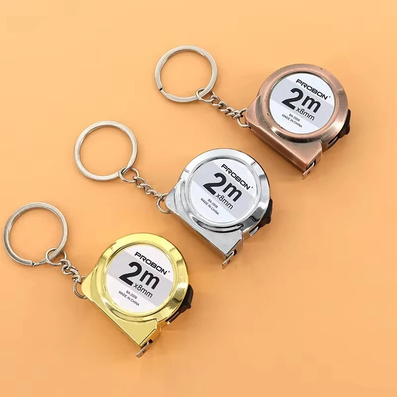 Portable Mini Tape Measure Retractable 2m | Keychain Sewing & Crafting Tool close-up view
