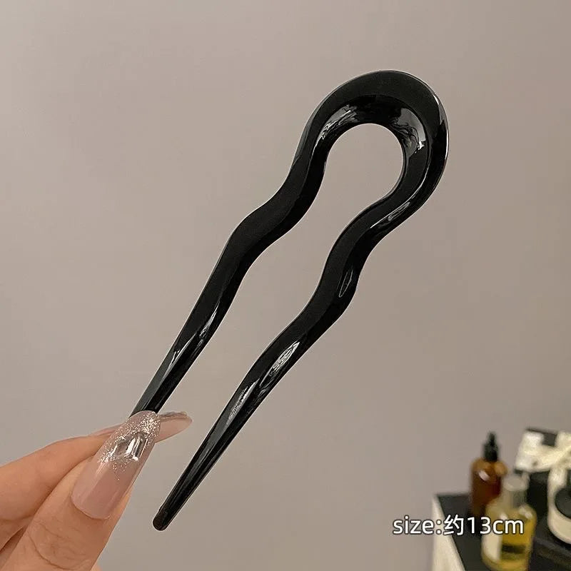 U-shaped Female Hairpin Mineral Patterned Meatballs Hairpin Vintage Chinese alternate view