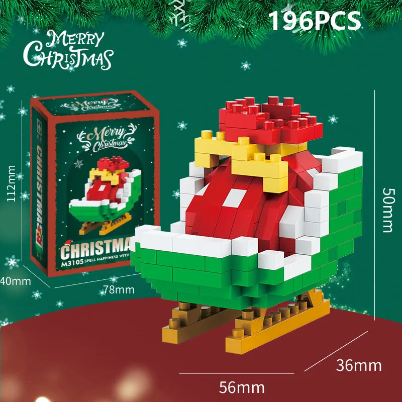 DIY Santa Reindeer Building Blocks | Christmas Domino Game Set additional angle