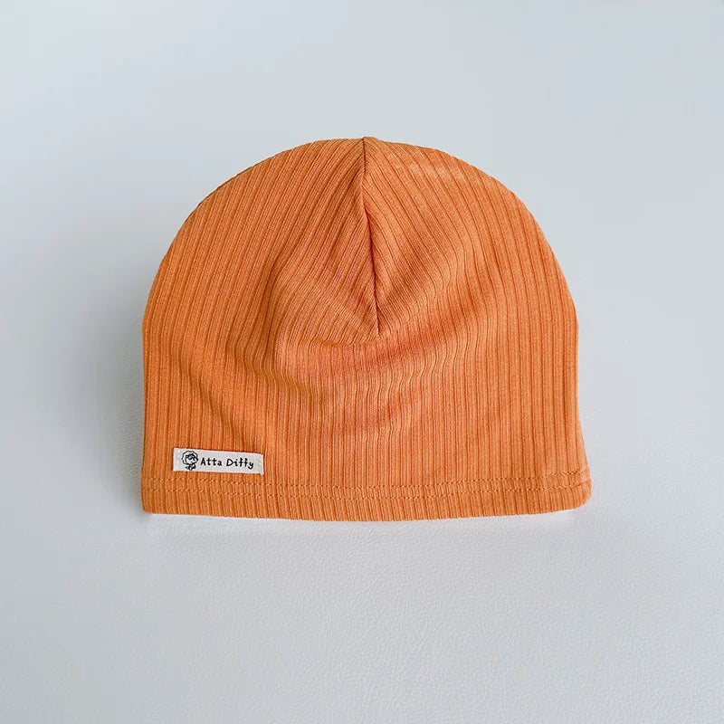 Soft Knit Baby Beanie | Breathable Cotton Candy Color Hat for Toddlers detail view