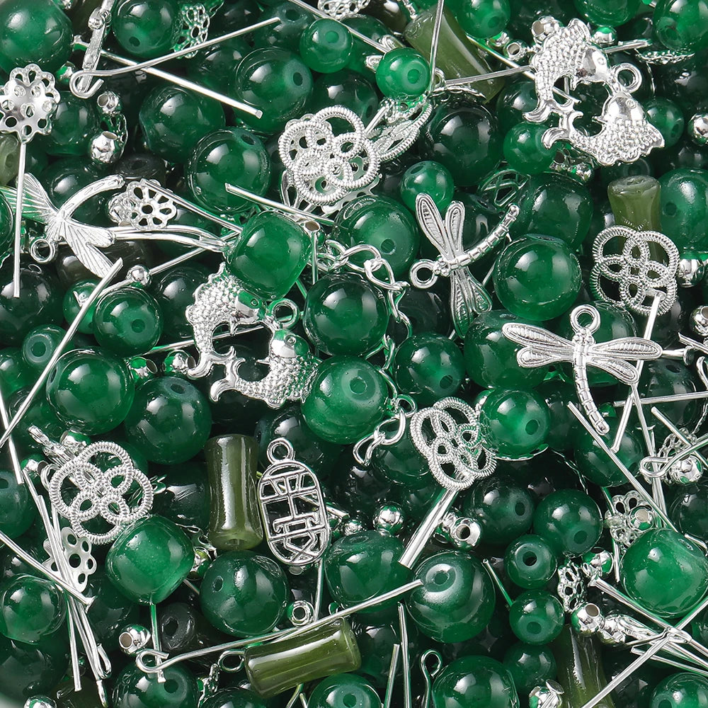 30-50G/Lot Mixed Glass Beads Metal Pendants Spacer Bead Jewelry Accessories for DIY B lifestyle view