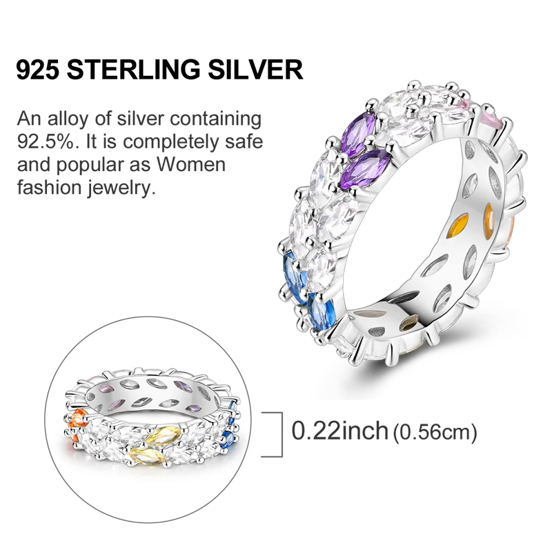 Daisy 925 Sterling Silver Wedding Ring | Sparkling Zircon Engagement Jewelry detail view