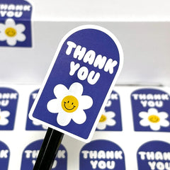 100pcs Thank You Sticker Seals | Small Business Gift Box Packaging Decor close-up view