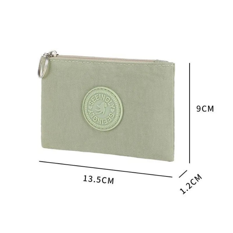 Casual Solid Nylon Coin Purse | Multi-Purpose Zipper Wallet Pouch lifestyle view
