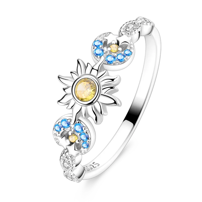 Daisy 925 Sterling Silver Wedding Ring | Sparkling Zircon Engagement Jewelry alternate view