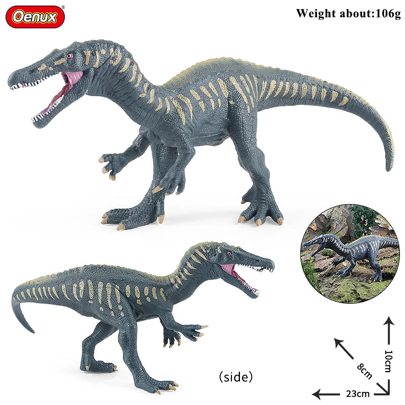 Oenux Jurassic Dinosaurs Action Figures Set | 5 Realistic PVC Models Collection Toy lifestyle view