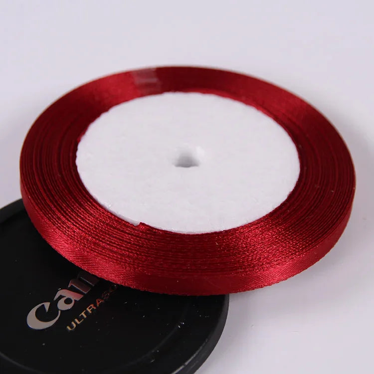 22 Meters/Roll 6mm Silk Satin Ribbons Christmas Halloween Birthday Party Gift Wrapping R detail view