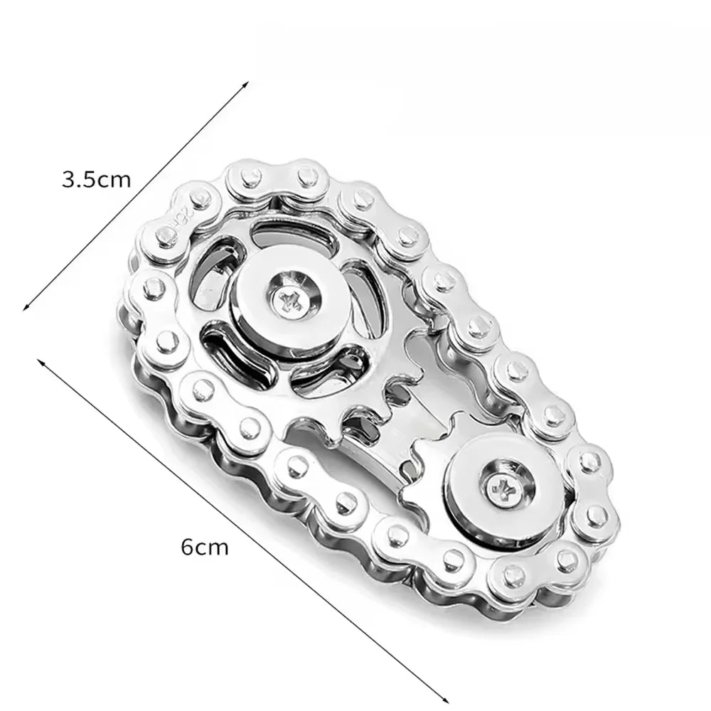 Metal Fidget Spinner Office Desk Toy | Stress Relief Gear Spinner for Adults additional angle
