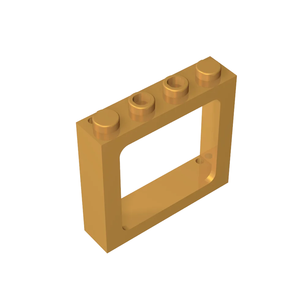 Gobricks Window 1 x 4 x 3 Train with Shutter Holes and Solid Studs on Ends | Compatib alternate view