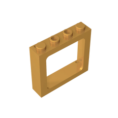 Gobricks Window 1 x 4 x 3 Train with Shutter Holes and Solid Studs on Ends | Compatib alternate view