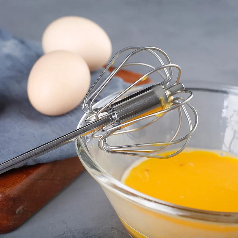 Stainless Steel Semi-Automatic Egg Beater | Hand Push Cream Blender for Kitchen Bakin alternate view