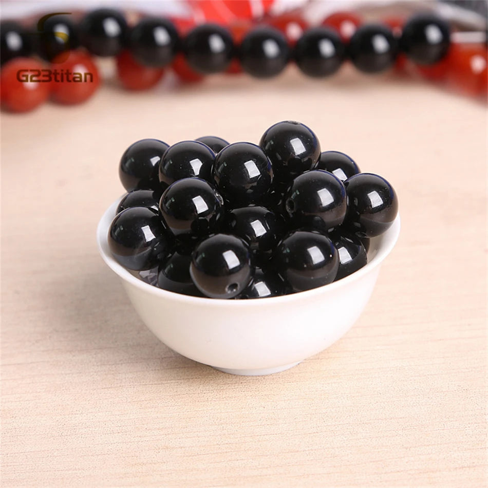 Black Agate Stone Stud Earrings for Women Mens Medical G23 Titanium Piercing Jewelry lifestyle view