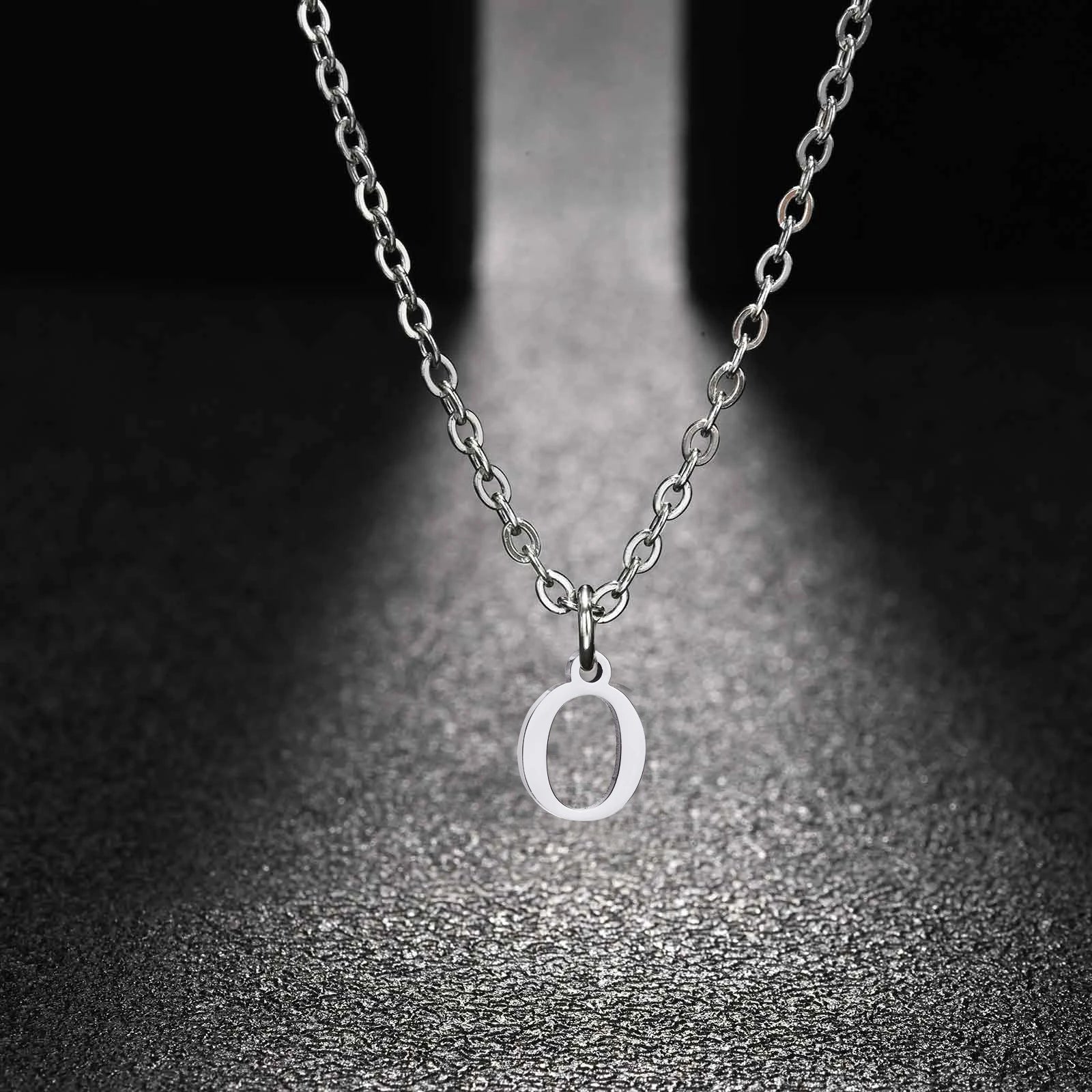 26 Letters A-Z Initial Pendant Necklaces for Women,Alphabet Pendant Rolo Chain Neckla alternate view