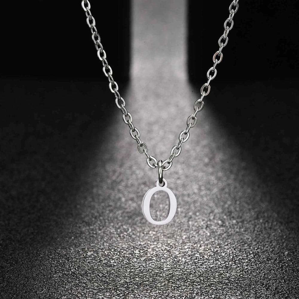 26 Letters A-Z Initial Pendant Necklaces for Women,Alphabet Pendant Rolo Chain Neckla alternate view