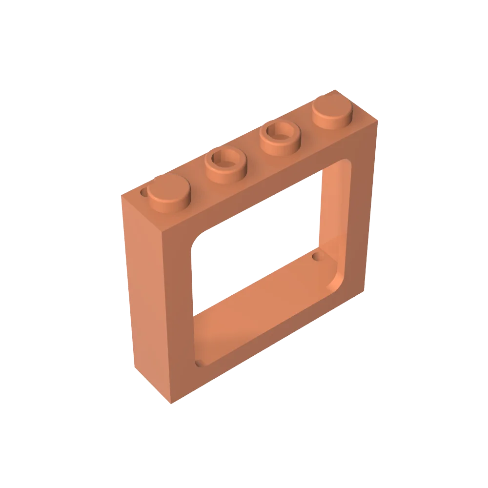 Gobricks Window 1 x 4 x 3 Train with Shutter Holes and Solid Studs on Ends | Compatibl close-up view