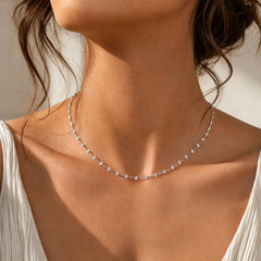 Vnox Minimalist Heart Link Chain Necklace Trendy Stainless Steel Stacked Clavicle Cha alternate view