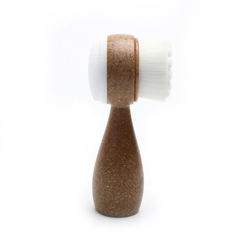 Double Sided Facial Brush | Coconut Handle Exfoliating Cleanser detail view