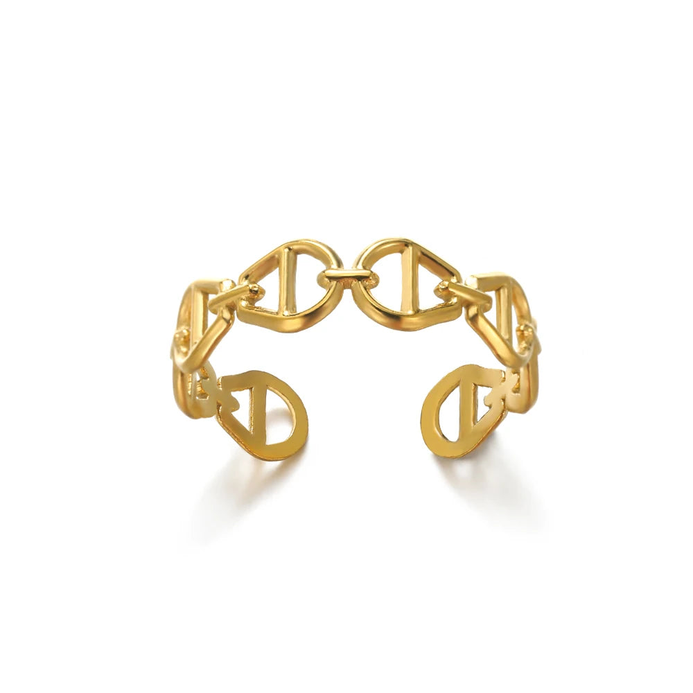 316L Stainless Steel Rings for Women Gold Color Never Fade Luxury Classic rings wed additional angle