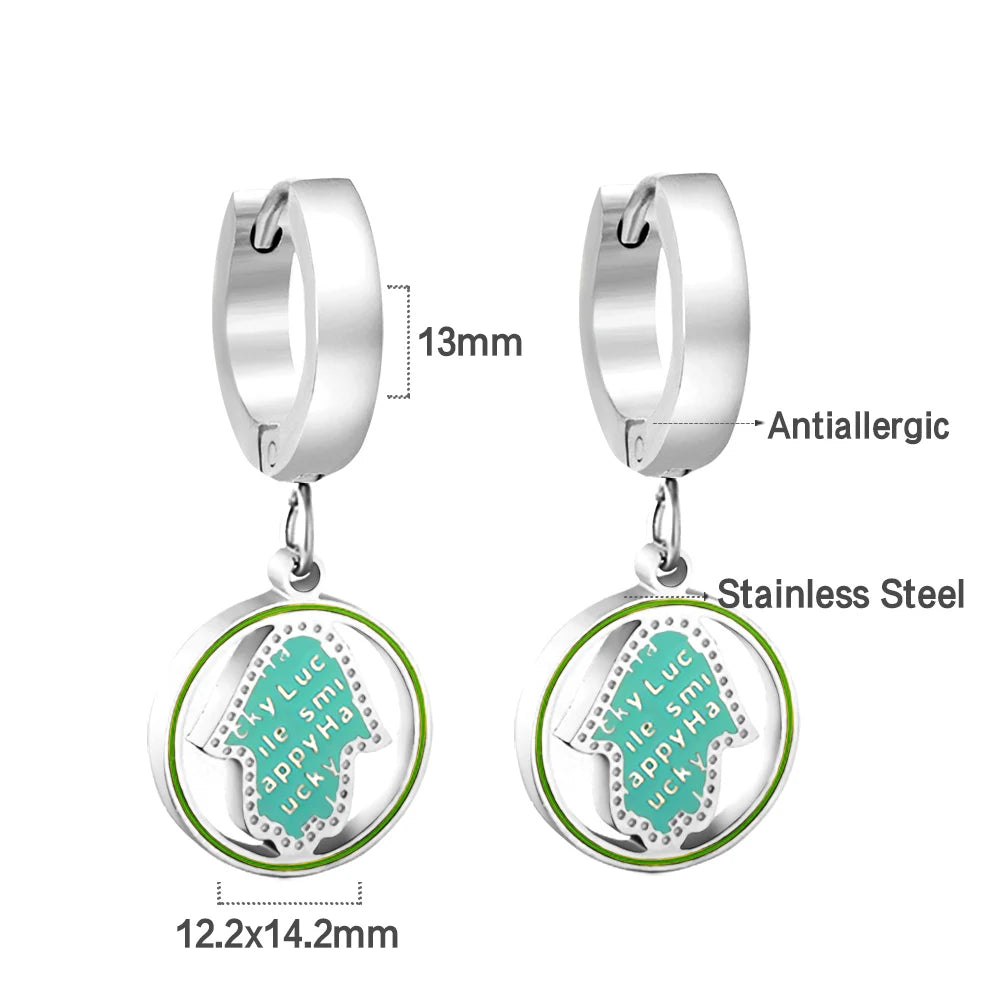 LUXUSTEEL Golden Animal style Women's Hoop Earrings Stainless Steel Earring Panda D additional angle